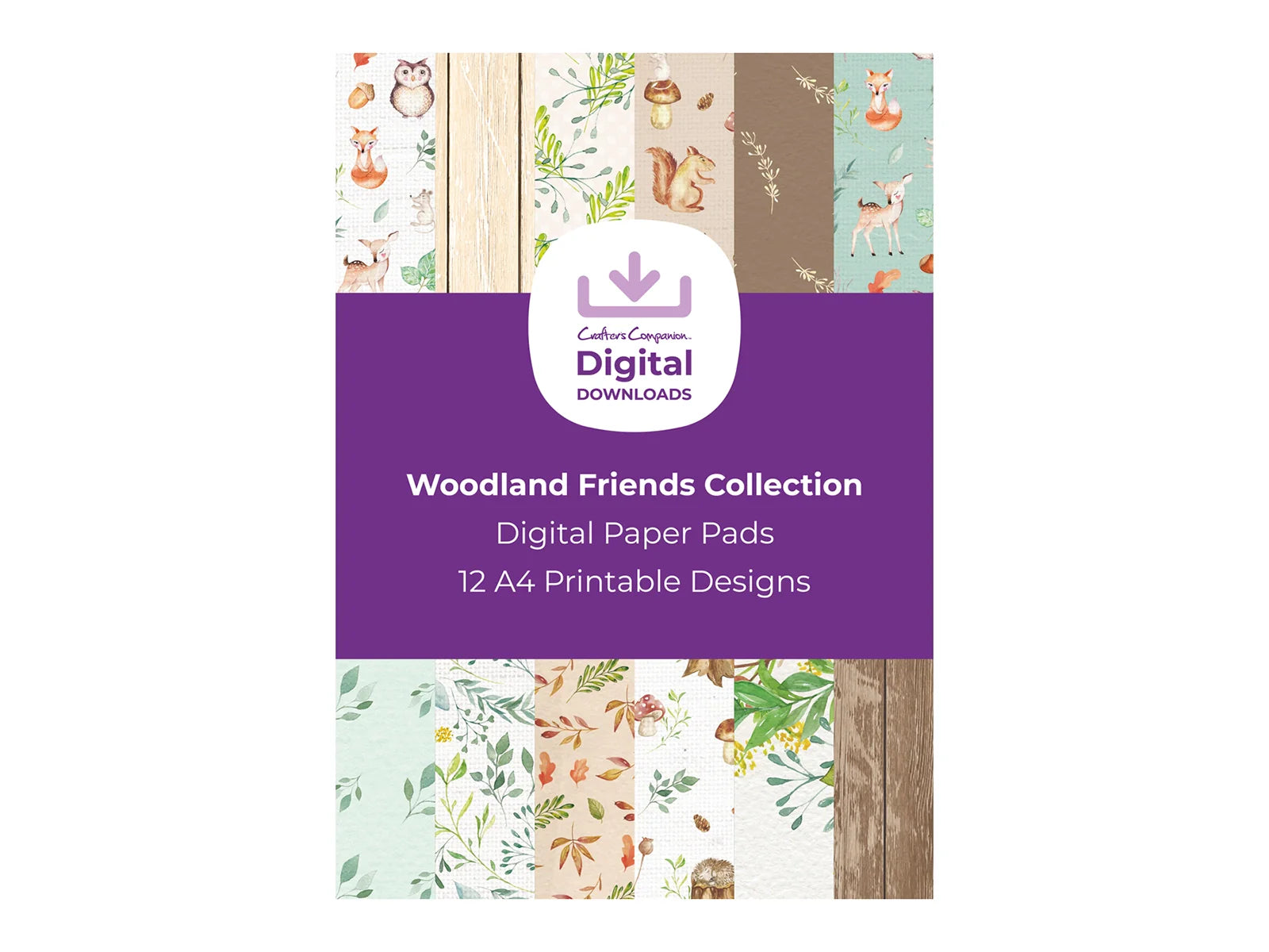 Woodland Friends Collection Digital Paper Pad Crafters Companion EU woodland-friends-collection-digital-paper-pad-crafters-companion-eu