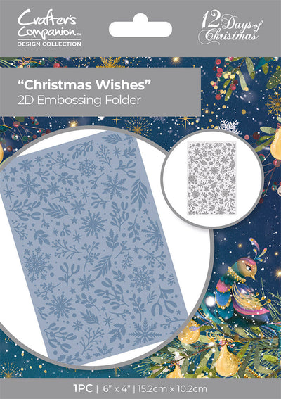 Twelve Days of Christmas 2D Embossing Folder - Christmas Wishes