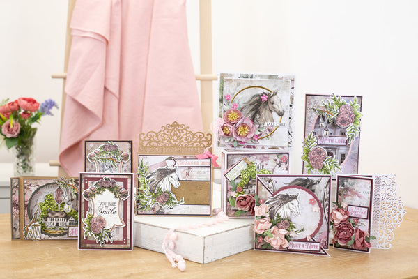 Perfect peonies, windswept ponies and vintage charm with the Belle Countryside craft collection