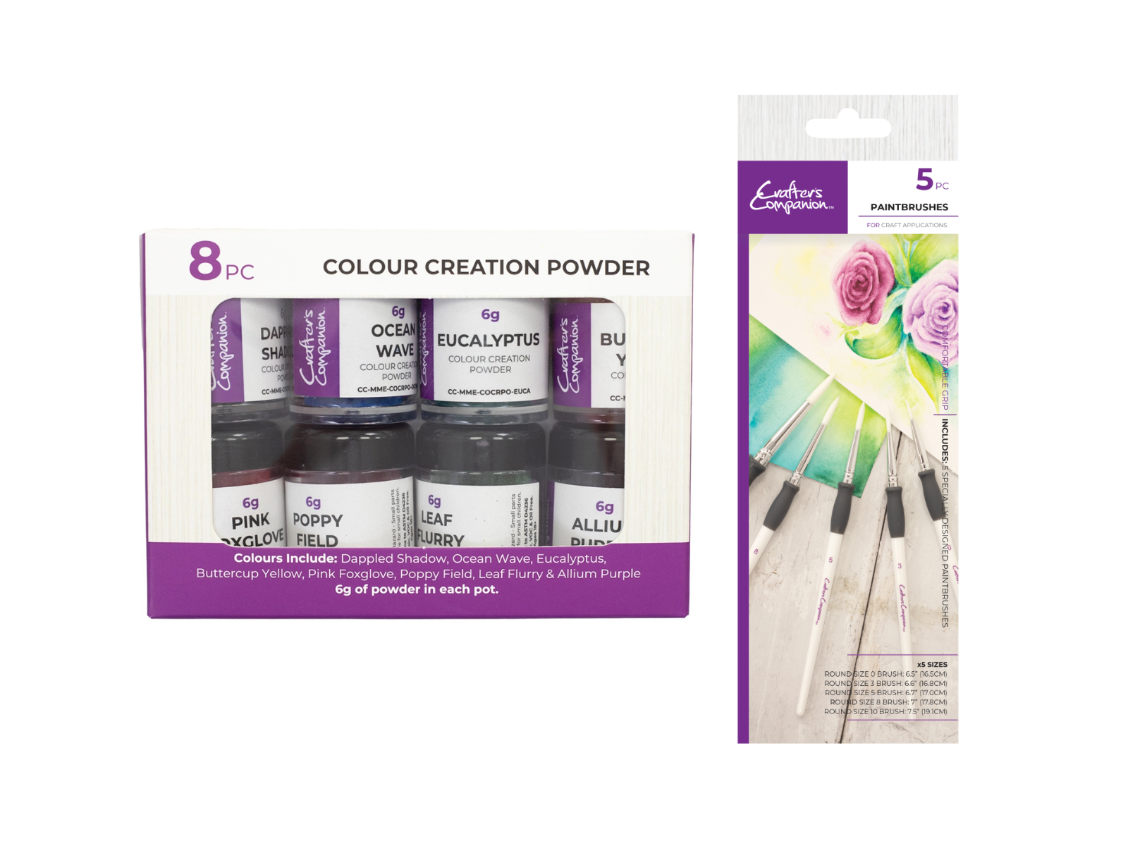 Crafter's Companion Colour Creation Powder with Paintbrushes
