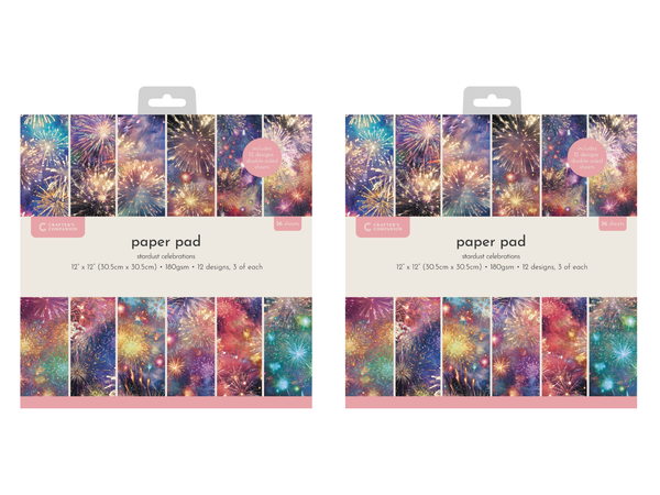 Crafter's Comanion Stardust Celbrations 12x12 Paper Pad 2pk