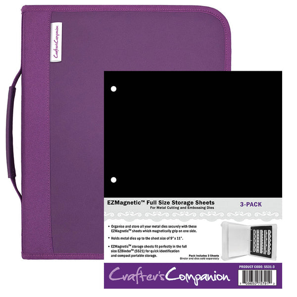 Crafter's Companion Die & Stamp Storage Folder - Large with Magnetic Storage Panels for 1p