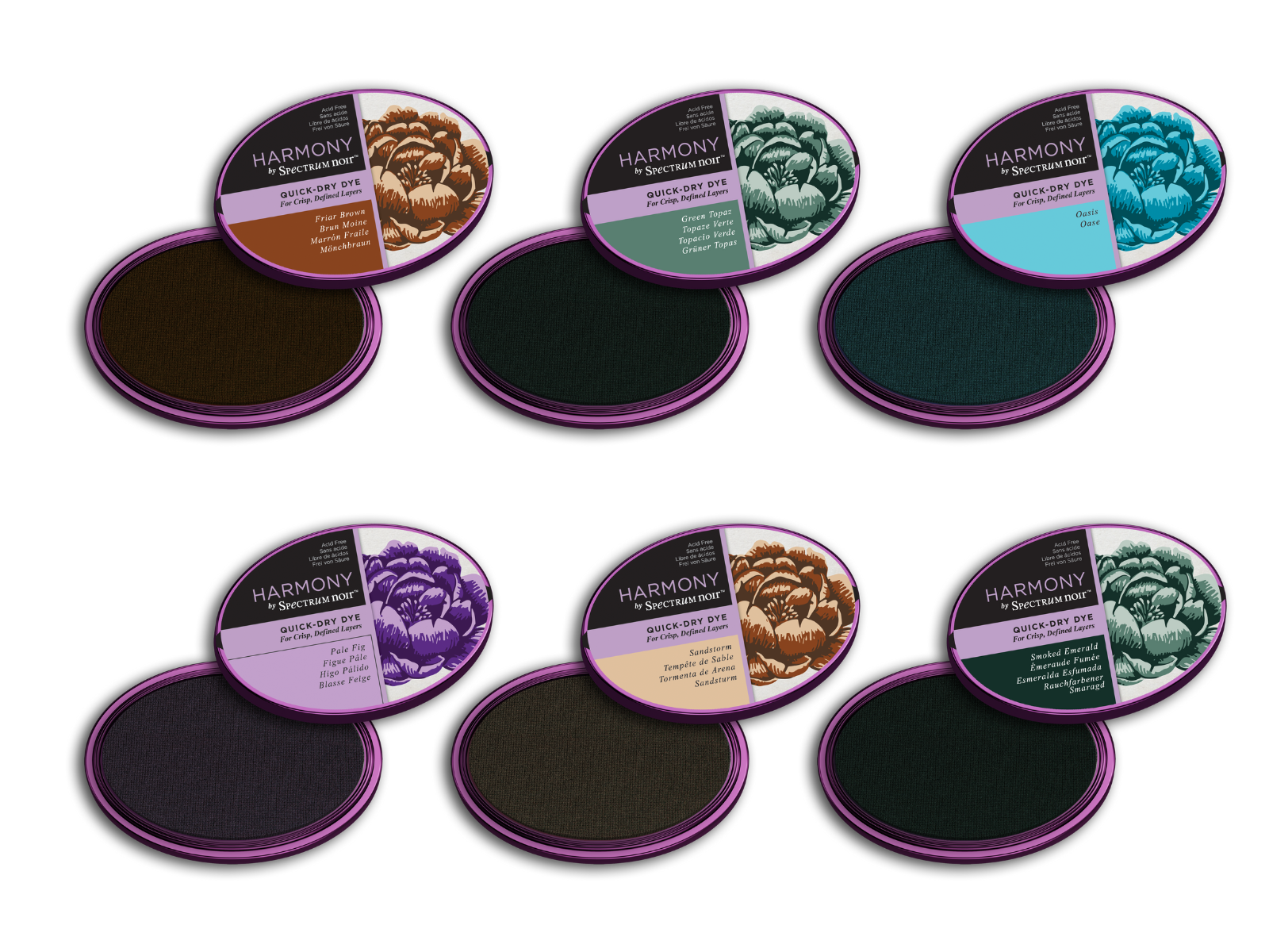 Spectrum Noir Quick Dry Inkpad 6pc Collection