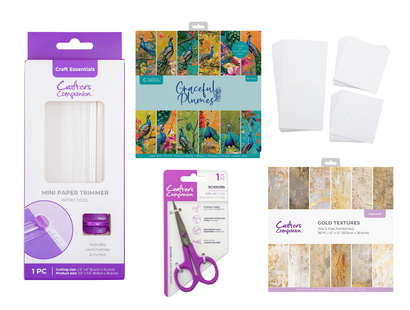 Crafter's Companion Mini Paper Trimmer & Gold Textures Paper Pad SHOWSTOPPER