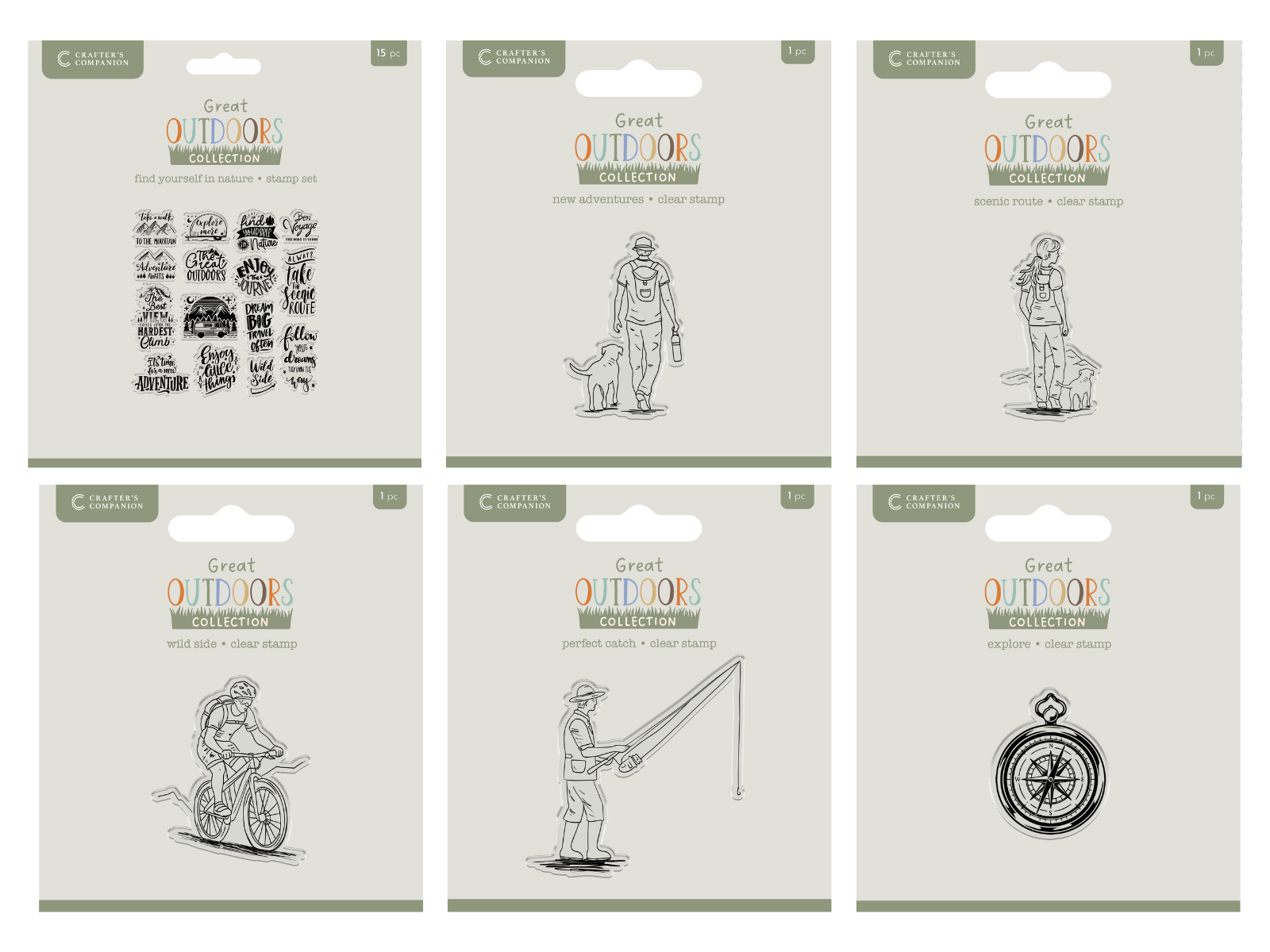Crafter's Companion The Great Outdoors 6pk Stamp Collection