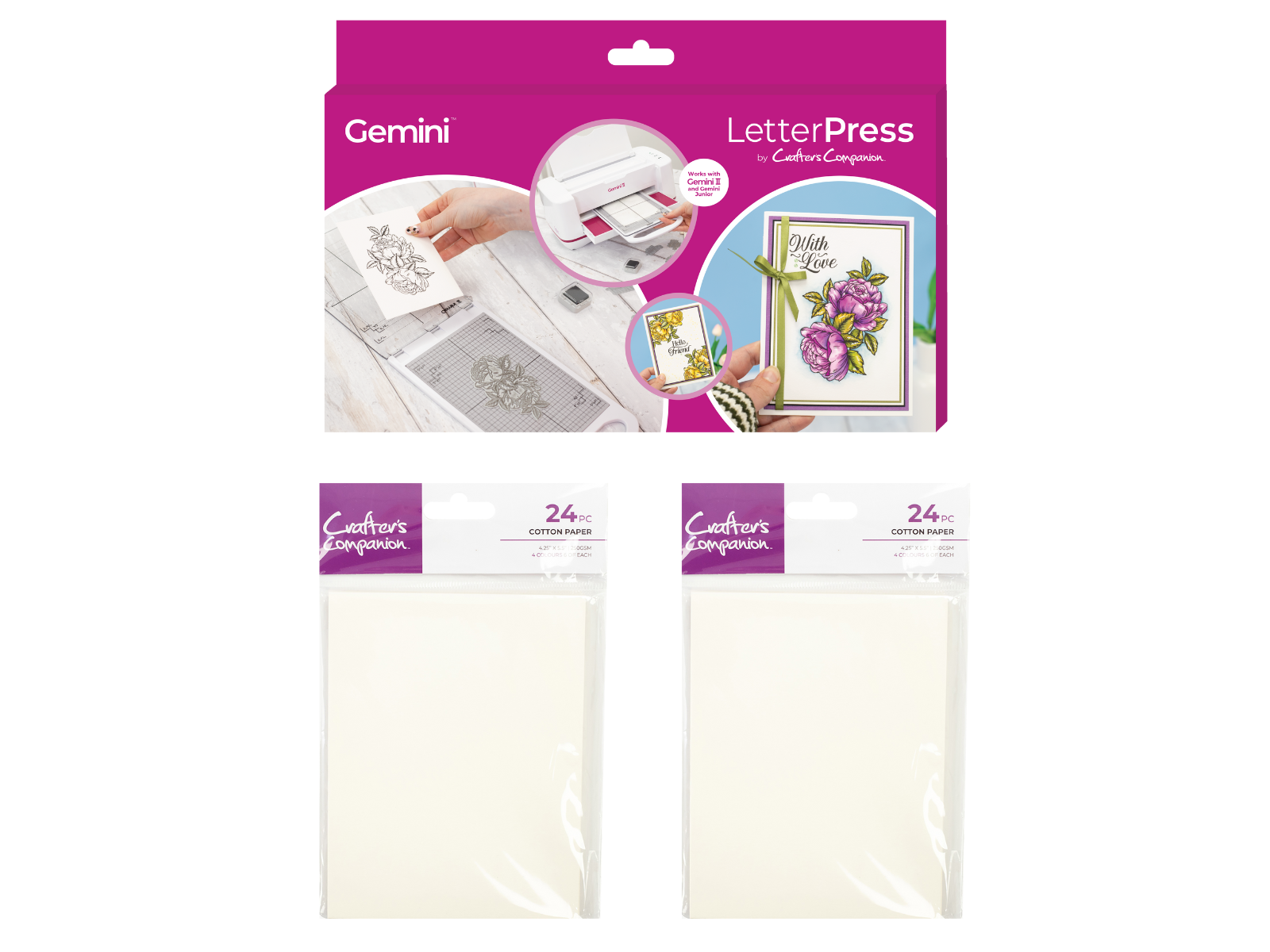 Gemini LetterPress with 2pk Cotton Paper STAR BUY