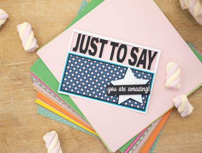 Gemini Word Cut In Stamp & Die  Just to Say & Celebrate Duo