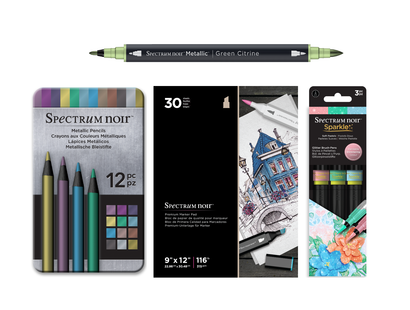 Spectrum Noir Metallic & Sparkle Selection with Back Paper Pad