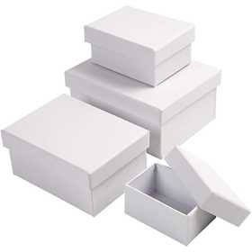 Creativ White Rectangular Boxes - 4 Pack