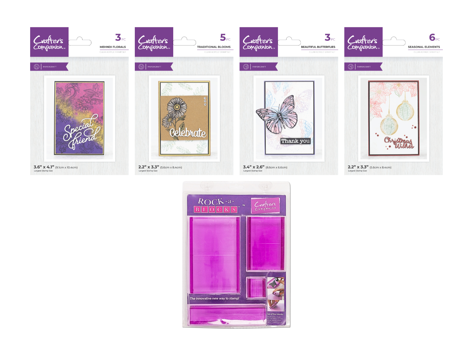 Crafter's Companion Pearl Powder Acrylic Stamps Collection
