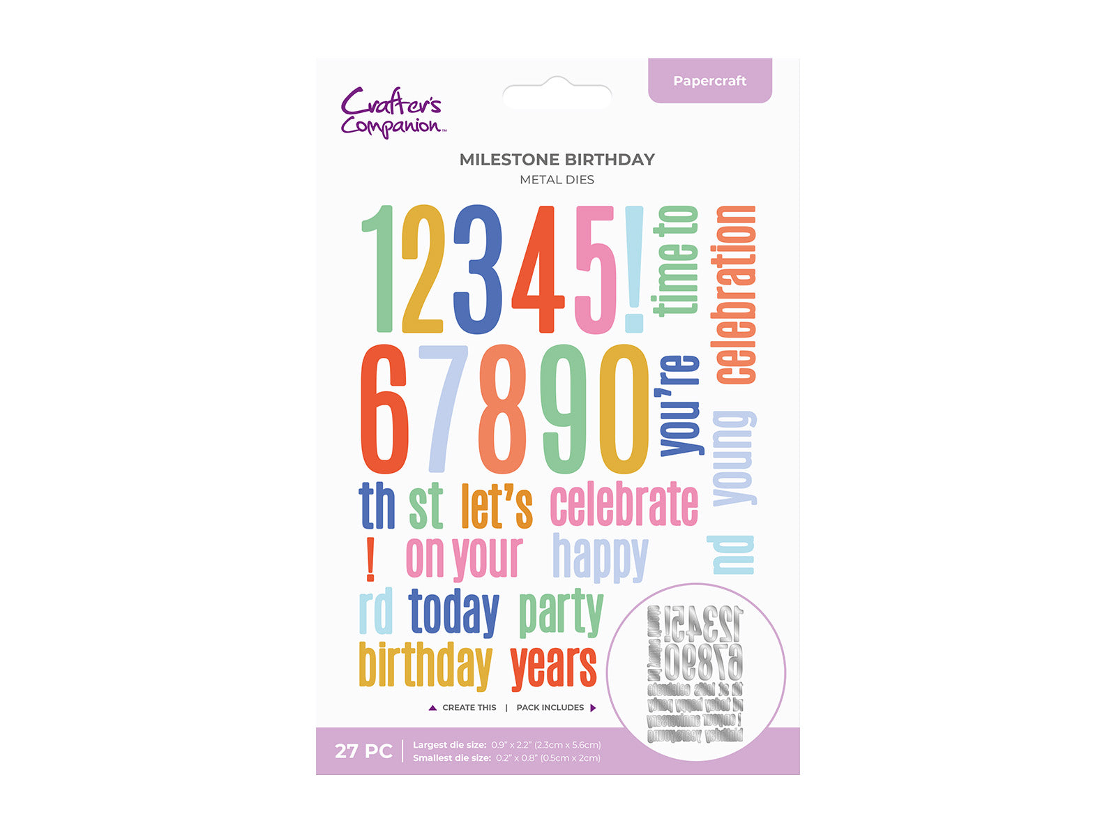 Milestone Birthday Mini Metal Die Set