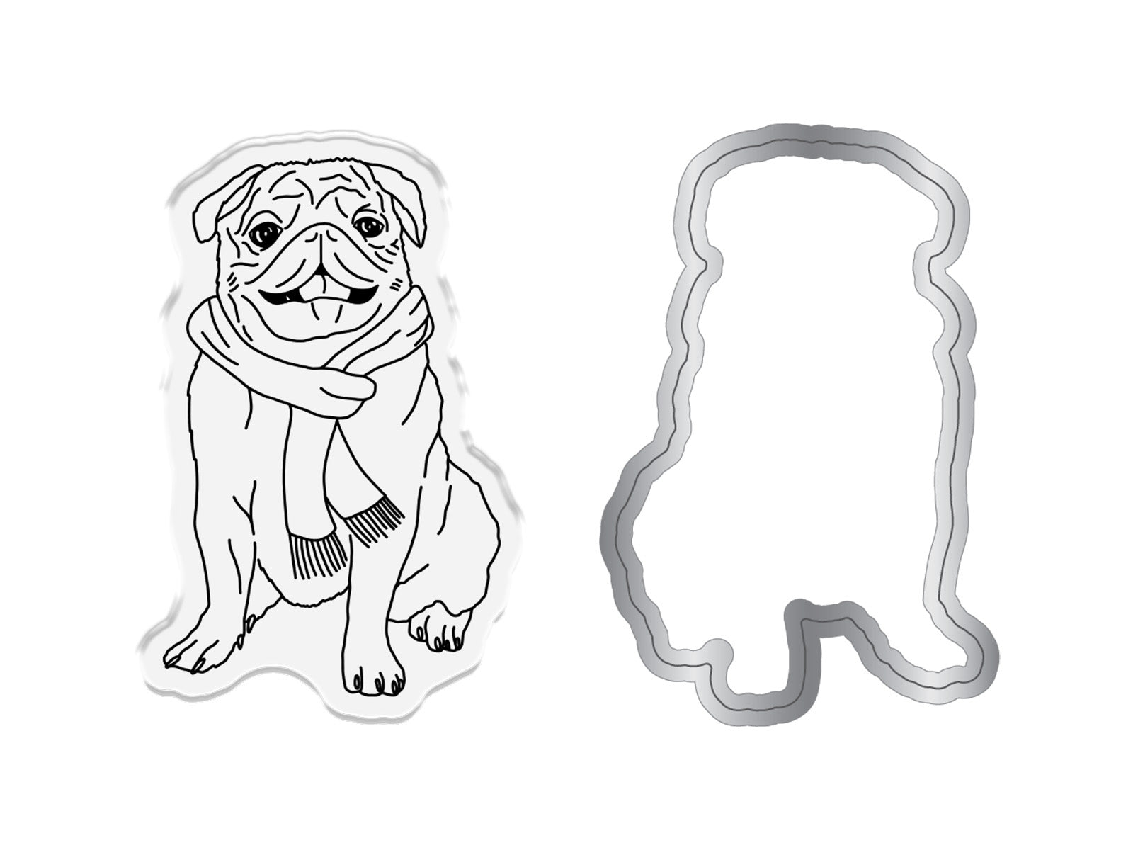 Crafter's Companion Santa Paws Stamp and Die - Pug