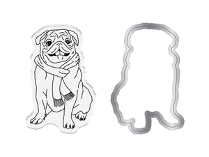 Crafter's Companion Santa Paws Stamp and Die - Pug