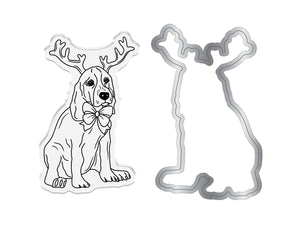 Crafter's Companion Santa Paws Stamp and Die - Beagle