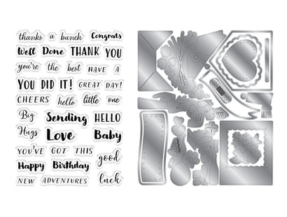 Hands and Banners Celebration Stamp & Metal Die Set