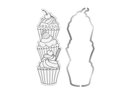 Cupcake Stack Stamp & Metal Die