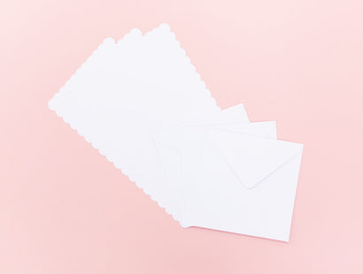 Crafter's Companion - 6x6" White Scalloped Cards & Envelopes 50pk