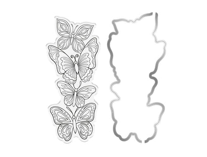 Butterfly Cluster Stamp & Metal Die
