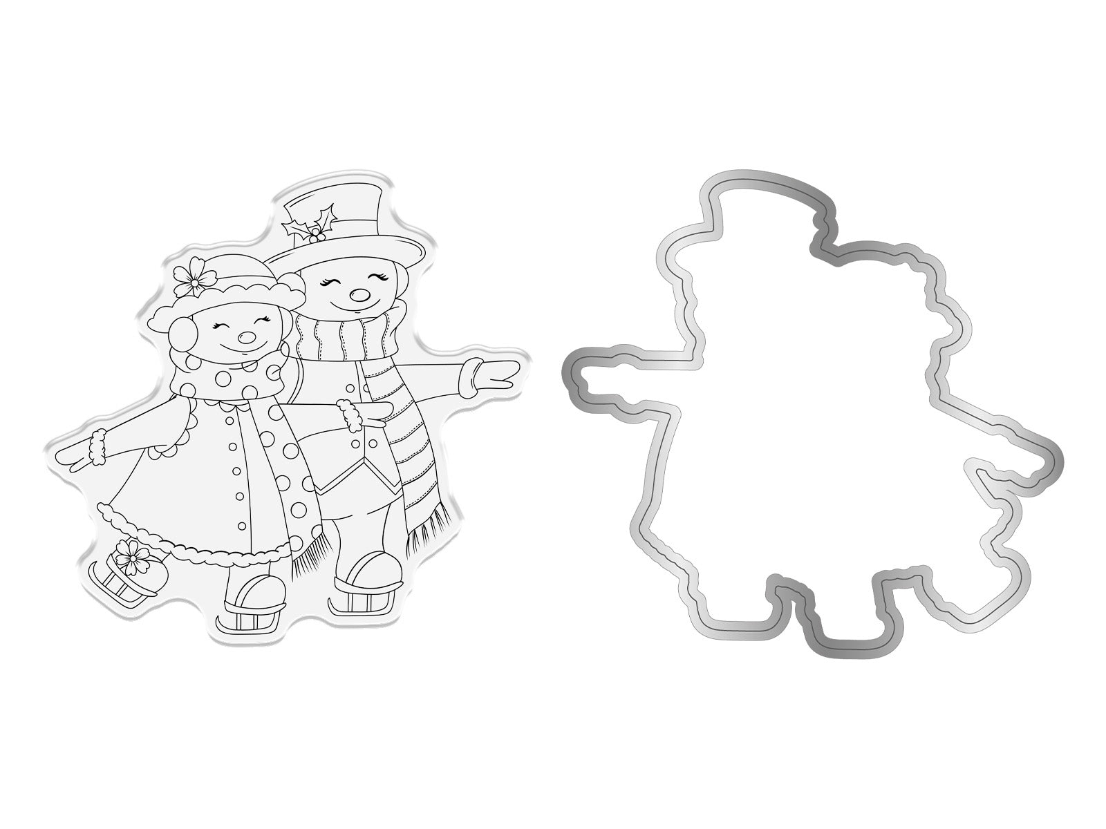 Crafter's Companion Retro Christmas Collection Stamp & Die Set - Snowpeople