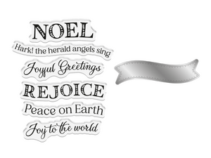 Crafter Companion Joyous Angel Stamp and Die - Joy to the World  