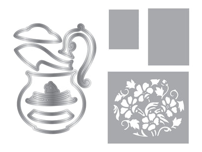 Sara Signature The Gilded Age Die & Stencil Set - Teapot
