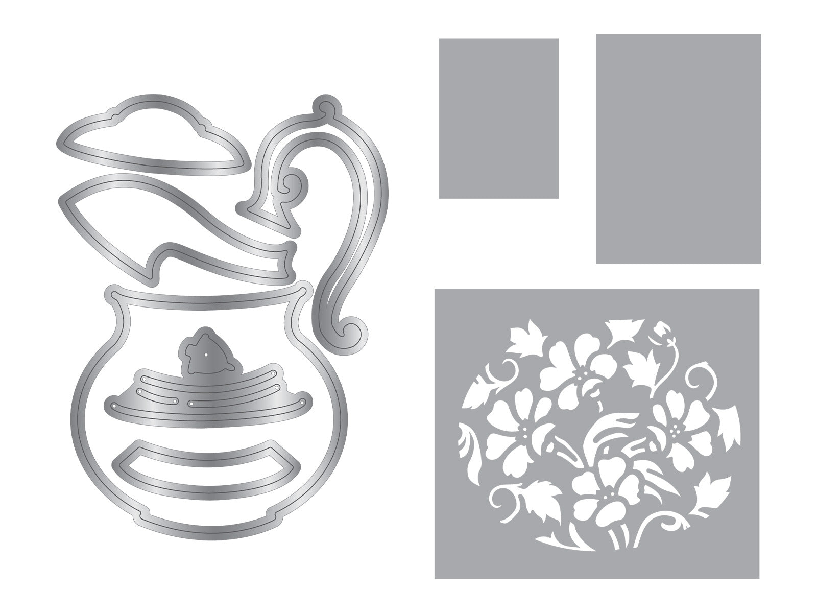 Sara Signature The Gilded Age Die & Stencil Set - Teapot