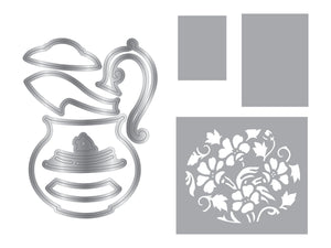 Sara Signature The Gilded Age Die & Stencil Set - Teapot