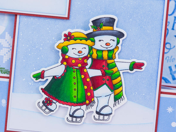 Crafter's Companion Retro Christmas Collection Stamp & Die Set - Snowpeople
