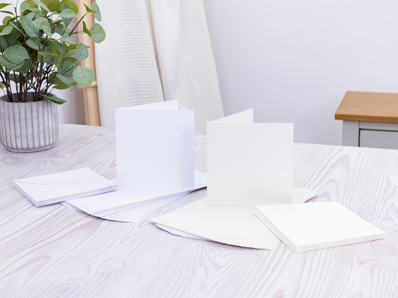 Crafter's Companion 6"x6" Pearl Card & Envelope Packs - White & Ivory 80 Pack