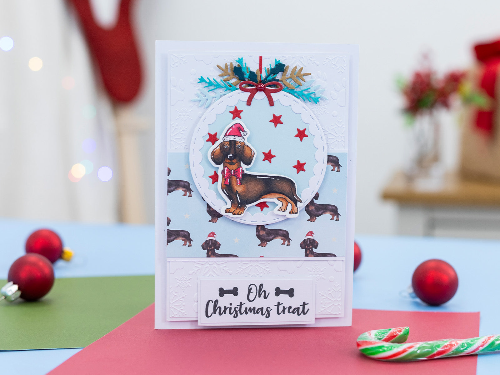 Crafter's Companion Santa Paws Stamp and Die - Dachshund