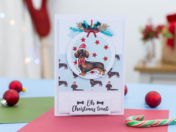 Crafter's Companion Santa Paws Stamp and Die - Dachshund