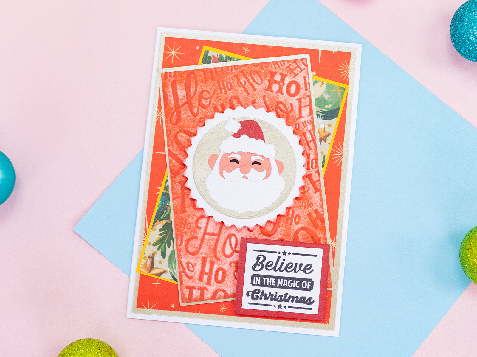 Crafter's Companion Retro Christmas Collection 6"x4" 3D Embossing Folder - Ho Ho Ho