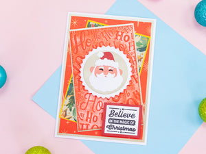 Crafter's Companion Retro Christmas Collection 6"x4" 3D Embossing Folder - Ho Ho Ho