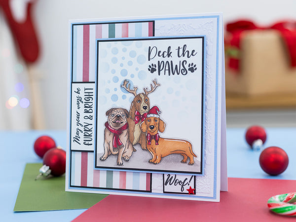 Crafter's Companion Santa Paws Stamp and Die - Pug