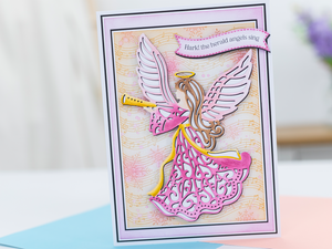 Crafter Companion Joyous Angel Stamp and Die - Joy to the World  