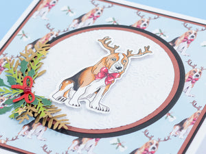 Crafter's Companion Santa Paws Stamp and Die - Beagle