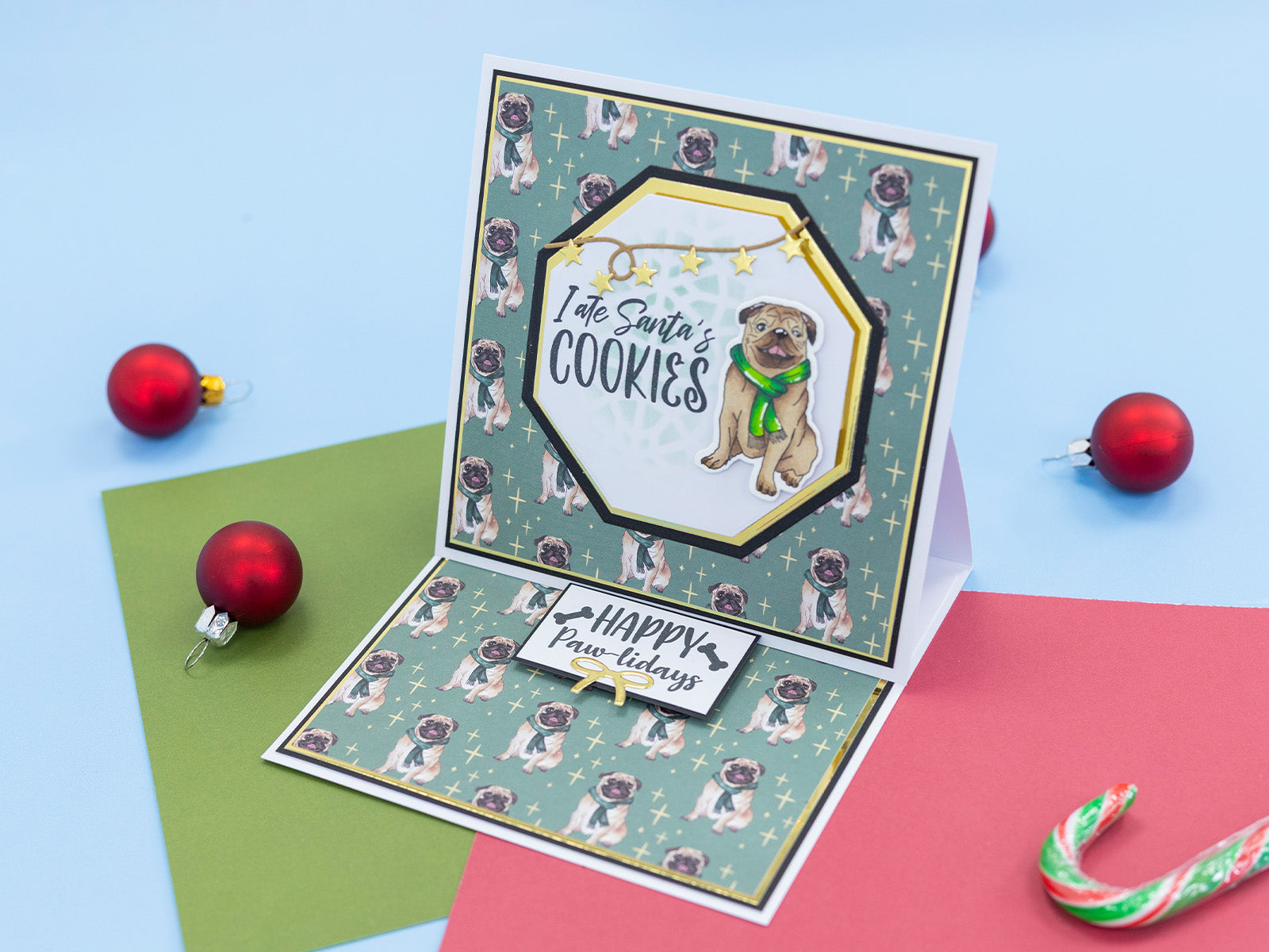 Crafter's Companion Santa Paws Clear Acrylic Stamp - Deck the Paws