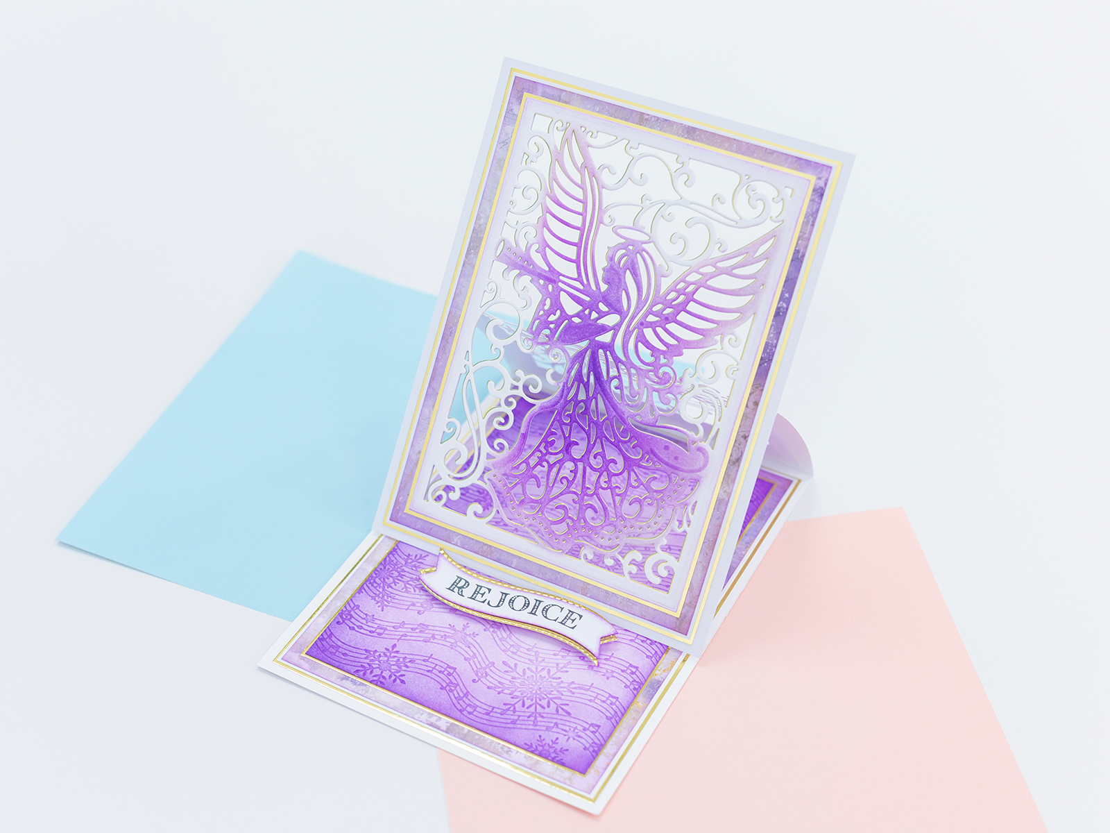 Crafter's Companion Joyous Angel 2D Embossing Folder 5"x7" - Joyful Music