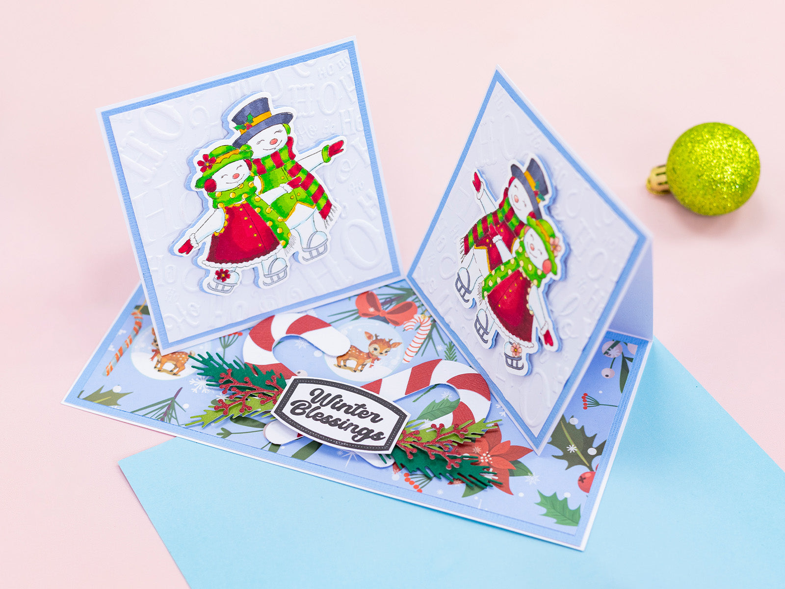 Crafter's Companion Retro Christmas Collection Stamp & Die Set - Snowpeople