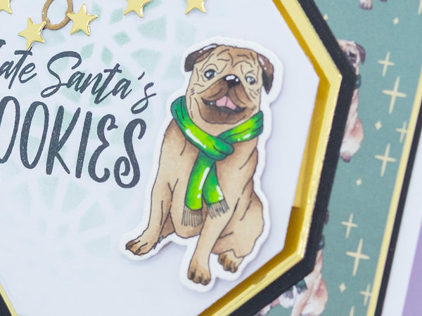 Crafter's Companion Santa Paws Stamp and Die - Pug
