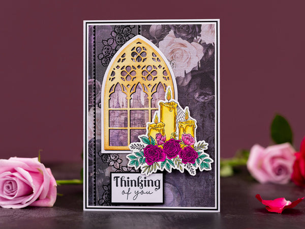 Sara Signature Thorn & Bloom Stamp & Die Set - Rose Candles