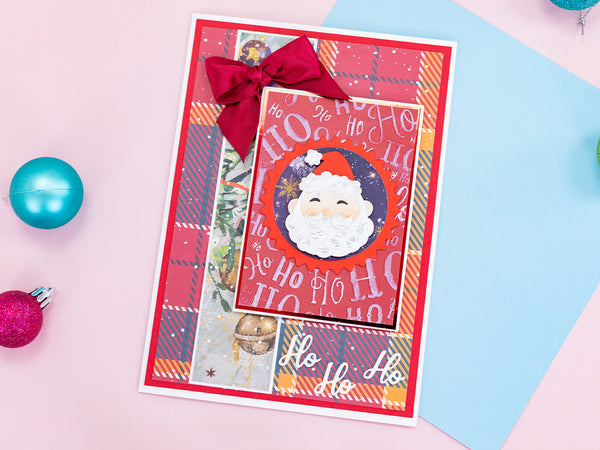 Crafter's Companion Retro Christmas Collection Metal Die Set - Ho Ho Ho Santa