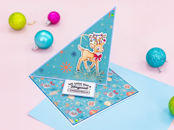 Crafter's Companion Retro Christmas Collection Stamp & Die Set - Reindeer