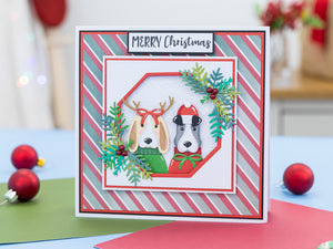 Crafter's Companion Santa Paws 4"x6" 2D Embossing Folder - Snowflakes & Paws