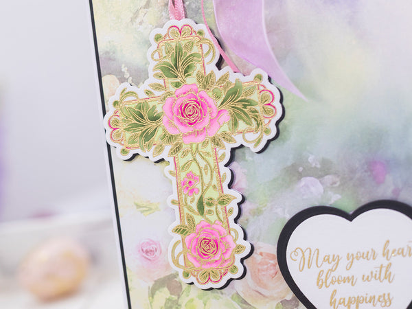 Floral Cross Stamp & Metal Die Set