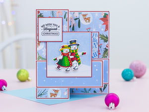 Crafter's Companion Retro Christmas Collection Stamp & Die Set - Snowpeople