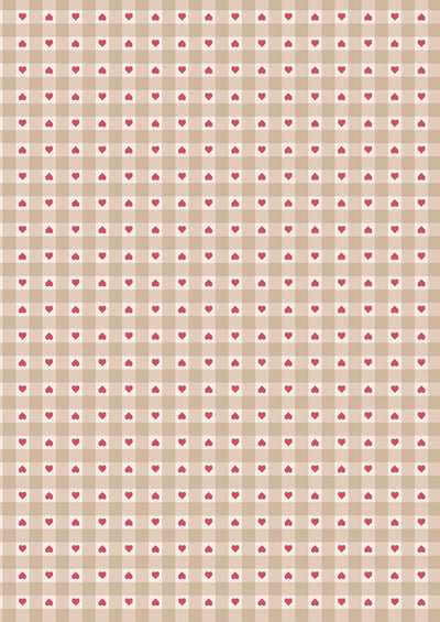 Lewis & Irene Fabric - Heart Gingham Natural