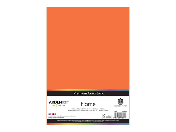 Arden Creative Studio Premium Cardstock Flame Orange A4 - 20 Pack