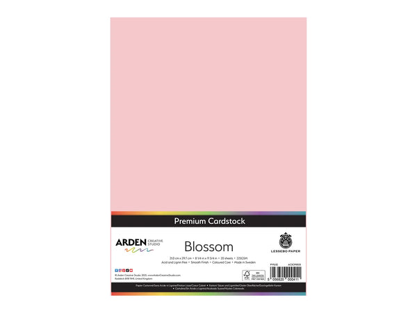 Arden Creative Studio Premium Cardstock Blossom Pink A4 - 20 Pack