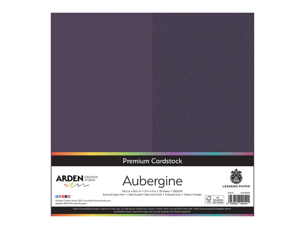 Arden Creative Studio Premium Cardstock Aubergine Purple 12